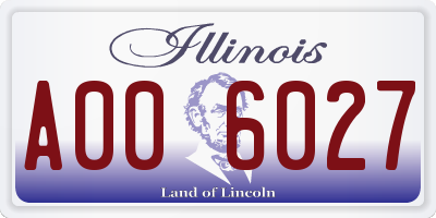 IL license plate A006027