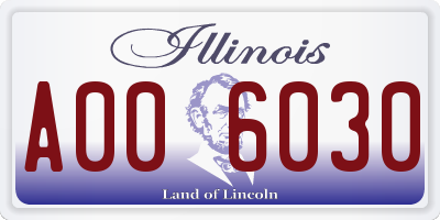 IL license plate A006030