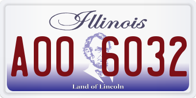 IL license plate A006032