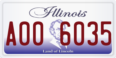 IL license plate A006035