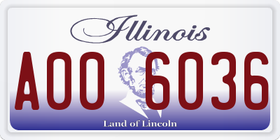 IL license plate A006036