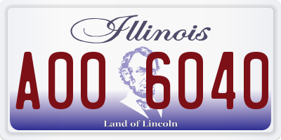 IL license plate A006040