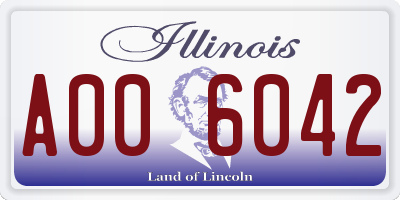 IL license plate A006042