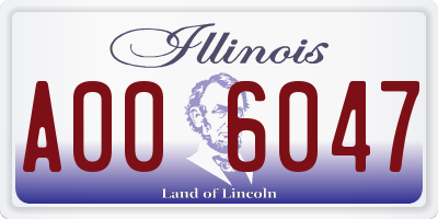 IL license plate A006047