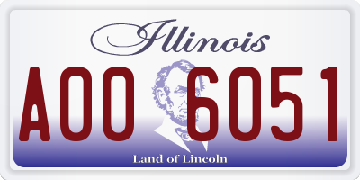 IL license plate A006051