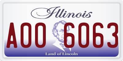 IL license plate A006063