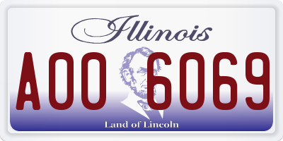 IL license plate A006069