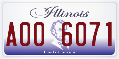 IL license plate A006071