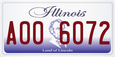 IL license plate A006072