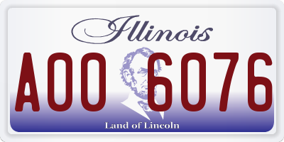 IL license plate A006076