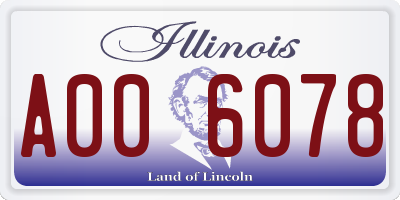 IL license plate A006078