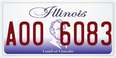 IL license plate A006083