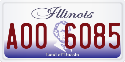 IL license plate A006085