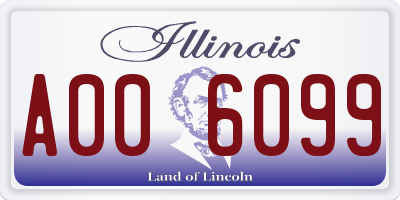 IL license plate A006099