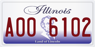 IL license plate A006102