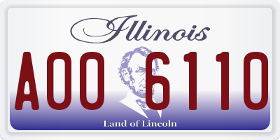 IL license plate A006110