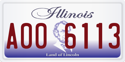 IL license plate A006113