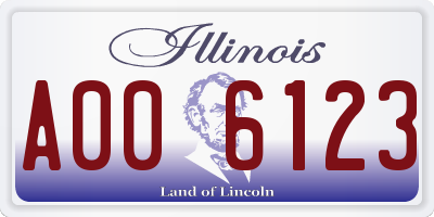 IL license plate A006123