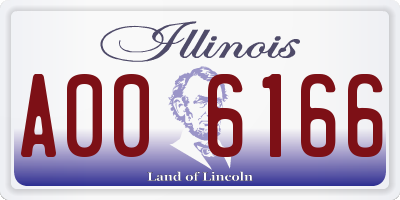 IL license plate A006166