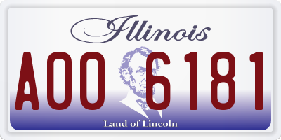 IL license plate A006181