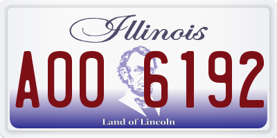 IL license plate A006192