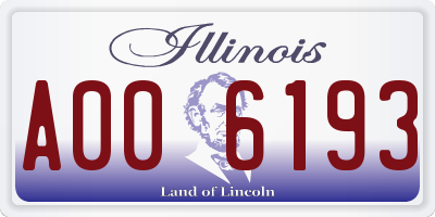 IL license plate A006193