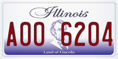 IL license plate A006204