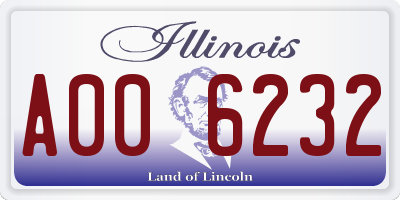 IL license plate A006232