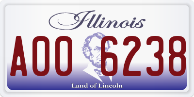 IL license plate A006238