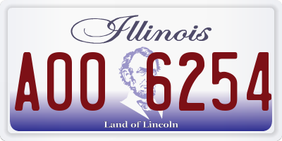 IL license plate A006254