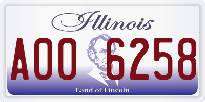 IL license plate A006258