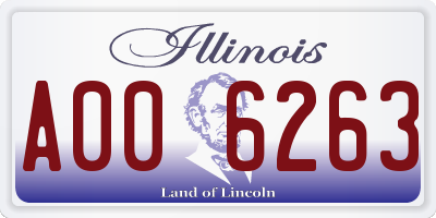 IL license plate A006263