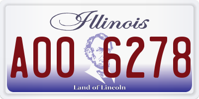 IL license plate A006278