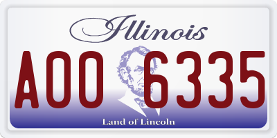 IL license plate A006335