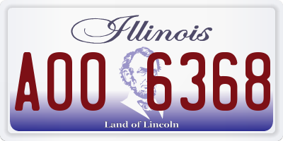 IL license plate A006368