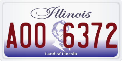 IL license plate A006372