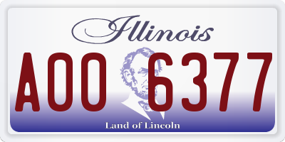 IL license plate A006377