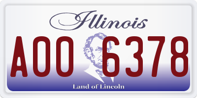 IL license plate A006378