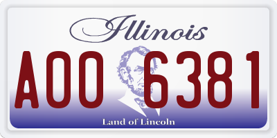 IL license plate A006381