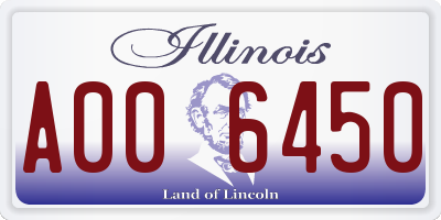 IL license plate A006450