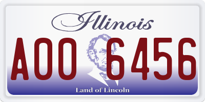 IL license plate A006456