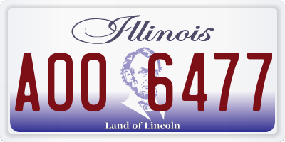 IL license plate A006477