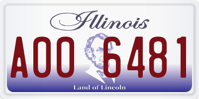 IL license plate A006481