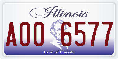 IL license plate A006577