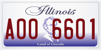 IL license plate A006601