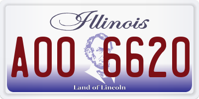 IL license plate A006620