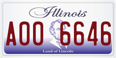 IL license plate A006646