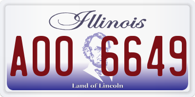 IL license plate A006649