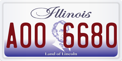 IL license plate A006680