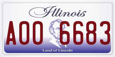 IL license plate A006683